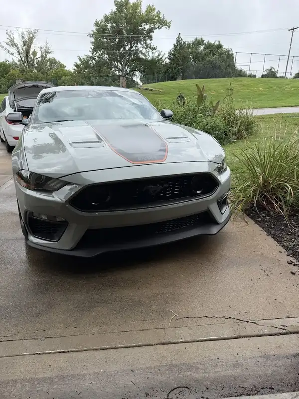 Ford Mustang Mach 1 front after an exterior detail in Lenexa