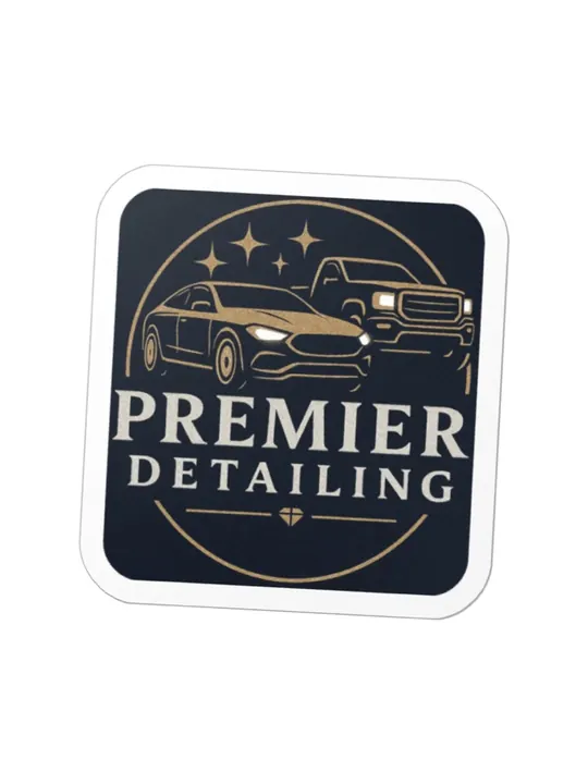 Premier Sticker with the round Premier Detailing badge